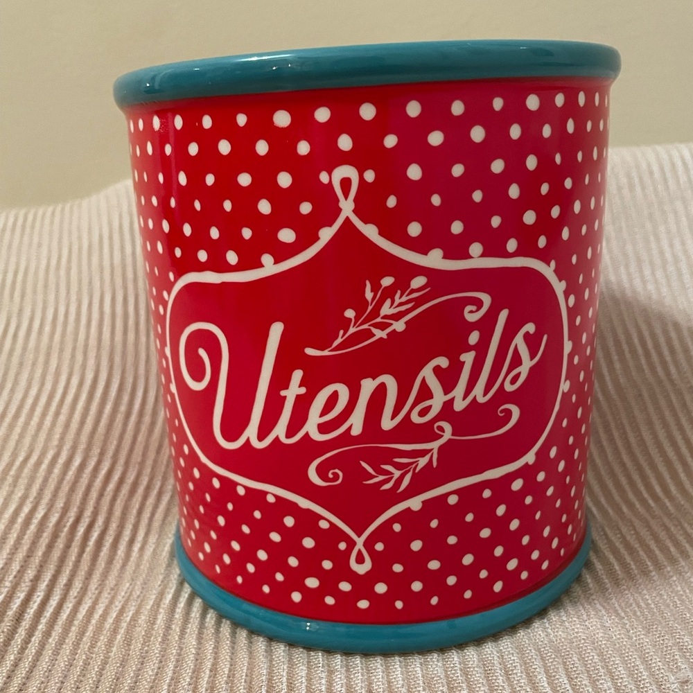 Pioneer Women Polka Dot Utensil Crock
